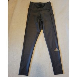 NWT adidas Women's X Zoe Saldana AEROREADY Black Shine Tights  size xs